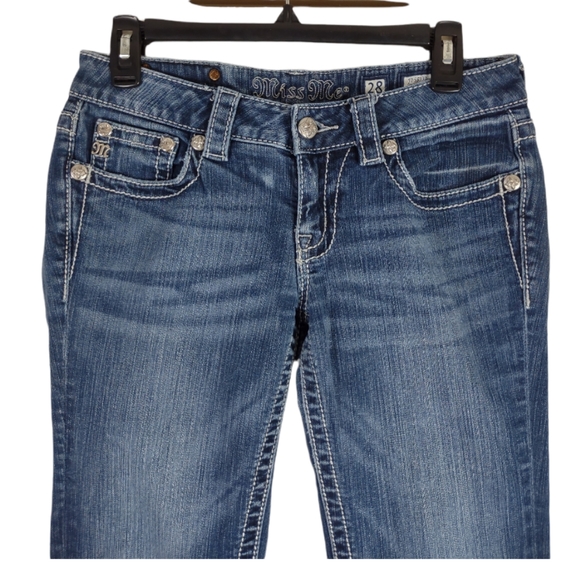 Miss Me Jeans JP5533B Boot Cut Size 28X28 DK 133 Cross Flap Pockets Low Rise - Picture 8 of 15